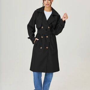 Classic Black Women's Trench Coat
